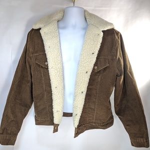 Levi's Brown Corduroy Sherpa Lined Trucker Jacket